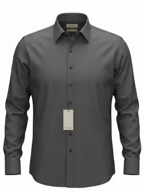 Gold Label Roundtree & Yorke Black Non-Iron Dress Shirt Tall Slim 17 MWT